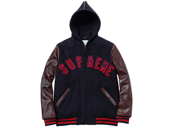 Supreme 2012/FW Hooded Varsity Jacket