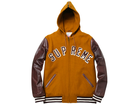 Supreme 2012/FW Hooded Varsity Jacket