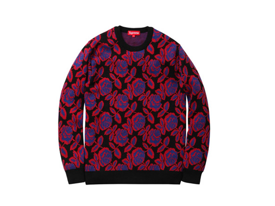 supreme 12aw rose sweater