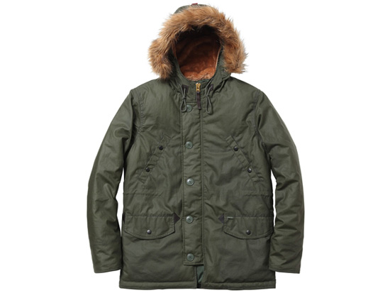 着丈74cmsupreme waxed cotton N-3B jacket 2012aw